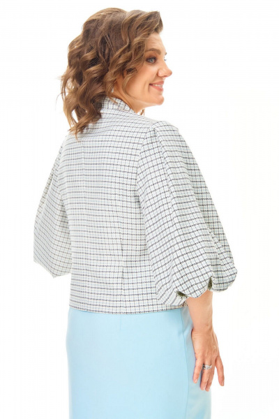 Жакет, юбка VI ORO VR-1248 голубой+однотон - фото 7