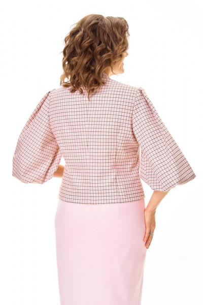 Жакет, юбка VI ORO VR-1248 розовый+однотон - фото 8