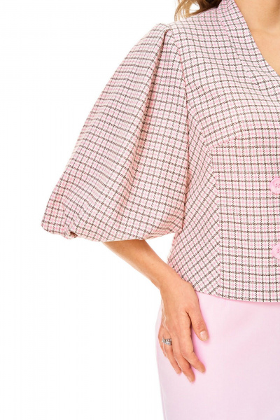 Жакет, юбка VI ORO VR-1248 розовый+однотон - фото 6