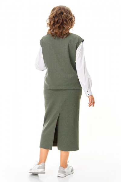 Блуза, жилет, юбка VI ORO VR-1249 олива - фото 7