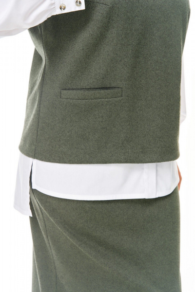 Блуза, жилет, юбка VI ORO VR-1249 олива - фото 5