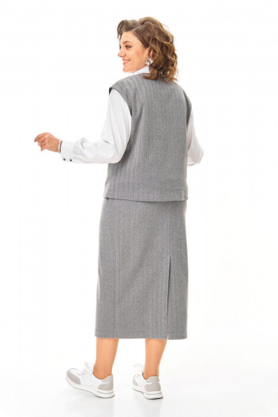 Блуза, жилет, юбка VI ORO VR-1249 серый - фото 7
