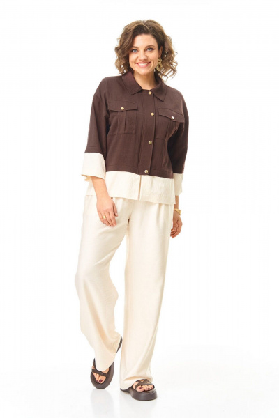 Брюки, жакет VI ORO VR-1251 шоколад - фото 17