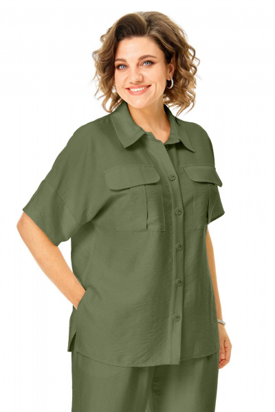 Блуза, брюки VI ORO VR-1257 олива - фото 8