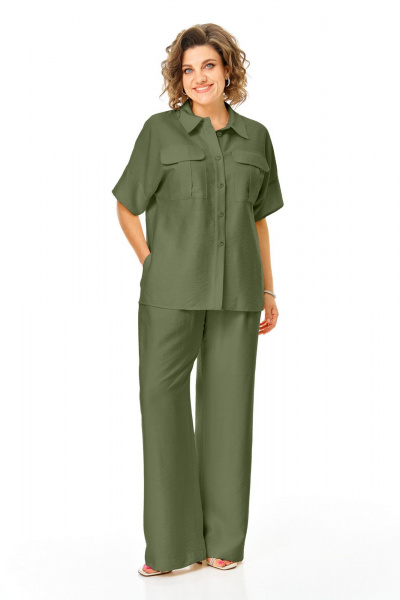 Блуза, брюки VI ORO VR-1257 олива - фото 7