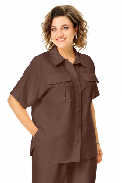 Блуза, брюки VI ORO VR-1257 шоколад - фото 11