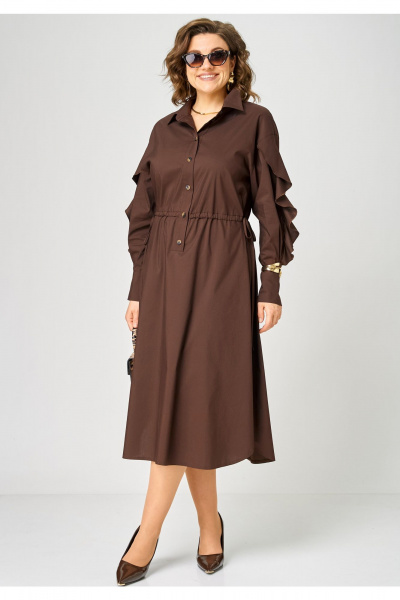 Платье EVA GRANT 7223 шоколадный - фото 12