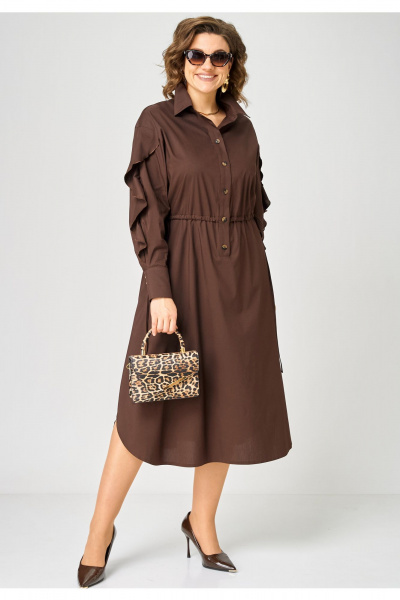 Платье EVA GRANT 7223 шоколадный - фото 8