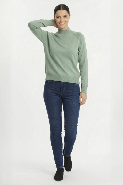 Демисезонный свитер прямого силуэта реглан с двойной стойкой Полесье С3316-15 5С1754-Д43 158,164 прибой_16-5806 - фото 3