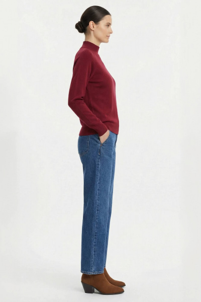 Демисезонный вязаный свитер прямого силуэта реглан Полесье С3316-15 5С1754-Д43 158,164 ягодный - фото 4