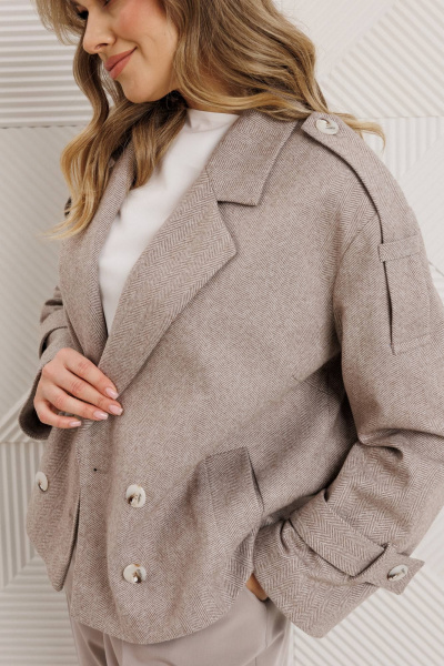 Брюки, полупальто Мода Юрс 26-2965 серо-бежевый - фото 9