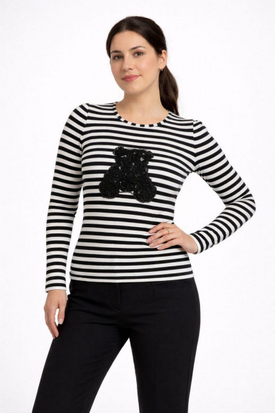 Джемпер из трикотажа хлопка для ежедневного стиля OLANTIZ БВДР002 медведь - фото 1