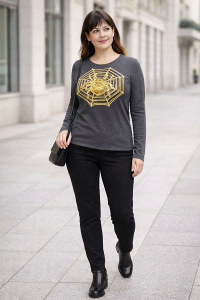 Джемпер из вискозы с принтом паука для стильных образов OLANTIZ 034 паук - фото 2