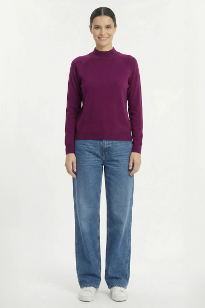 Демисезонный вязаный свитер реглан с двойной стойкой Полесье С3316-15 5С1754-Д43 170,176 лиловый - фото 2