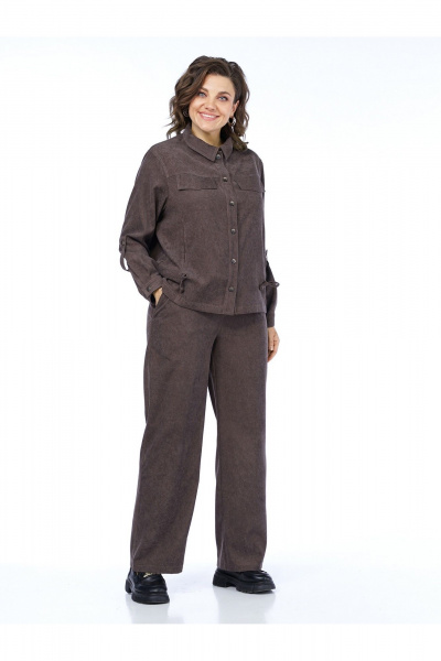 Брюки, жакет Пинск-Стиль 283 коричнево-фиолетовый - фото 11