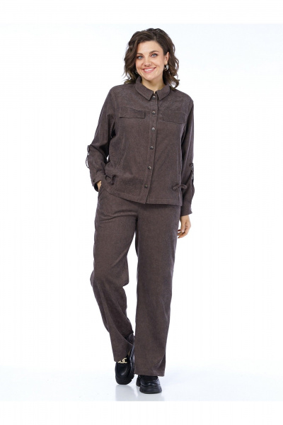 Брюки, жакет Пинск-Стиль 283 коричнево-фиолетовый - фото 9