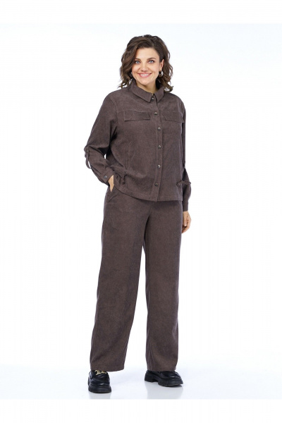 Брюки, жакет Пинск-Стиль 283 коричнево-фиолетовый - фото 8