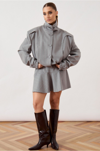 Бомбер, юбка ATTIKA A3513 серый - фото 4