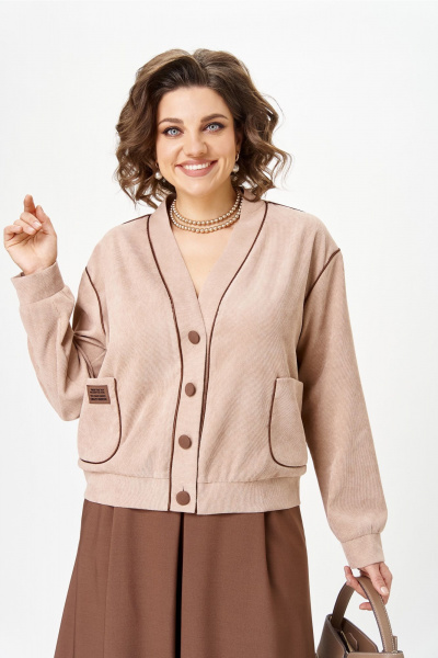 Кардиган, юбка Aira Style 24131 капучино - фото 3