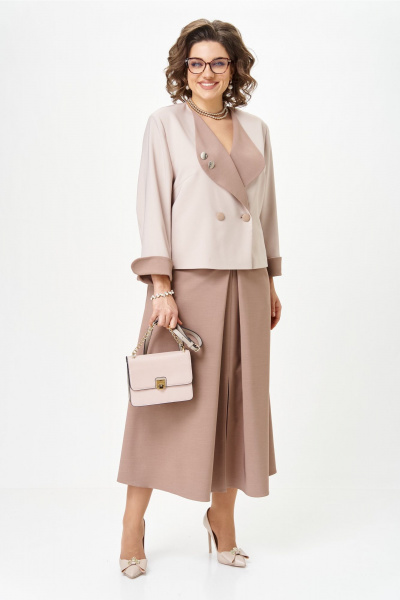 Жакет, юбка Aira Style 24138 карамельный - фото 10