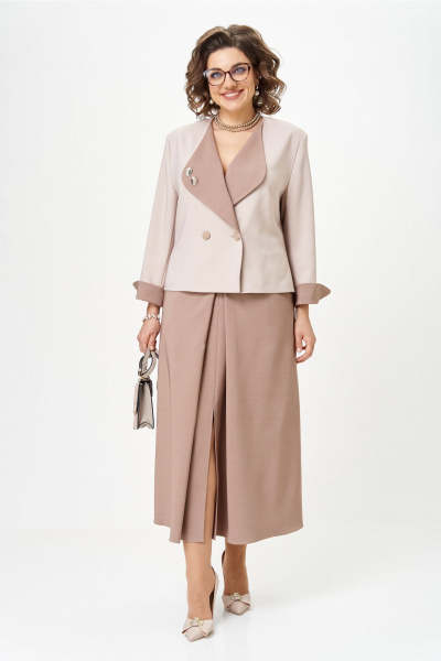 Жакет, юбка Aira Style 24138 карамельный - фото 8