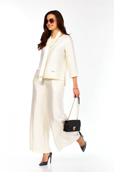 Блуза, брюки Taita plus 2604/1 молоко - фото 3