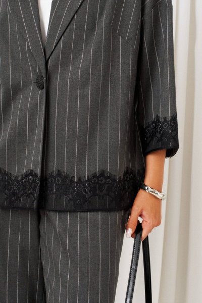 Блуза, брюки, жакет Beautiful&Free 6431 темно-серый - фото 5