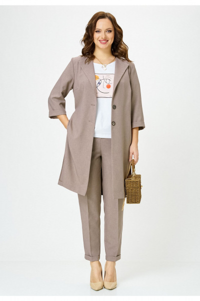 Брюки, жакет, футболка Твой имидж 2352 капучино - фото 1