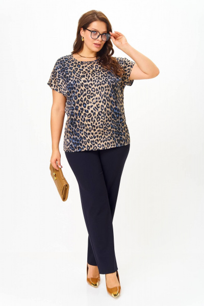 Блуза, брюки, жакет Karina deLux M-1276 темно-синий - фото 9