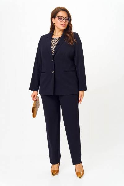 Блуза, брюки, жакет Karina deLux M-1276 темно-синий - фото 1