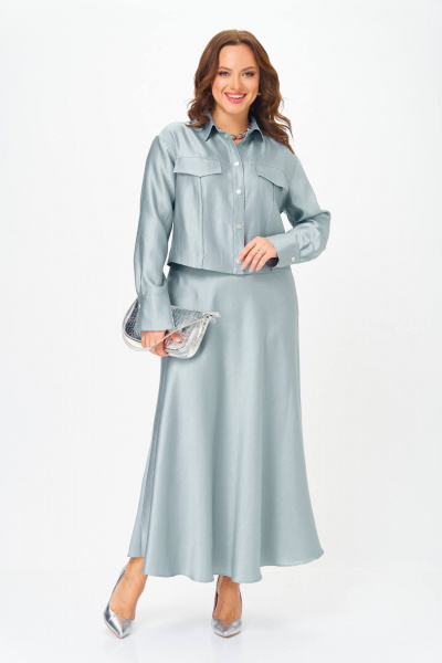 Жакет, юбка Karina deLux M-1412 голубой - фото 1