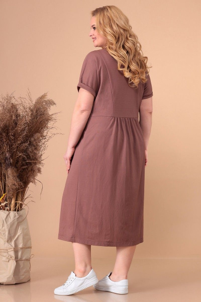 Платье Линия Л Б-1868 коричневый - фото 5