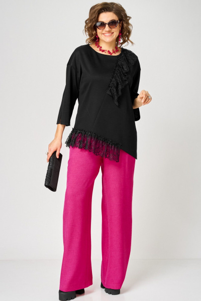 Блуза EVA GRANT 7148-1 черный - фото 9