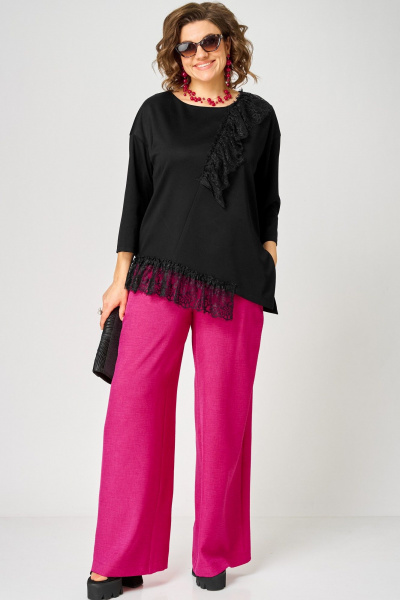 Блуза EVA GRANT 7148-1 черный - фото 8