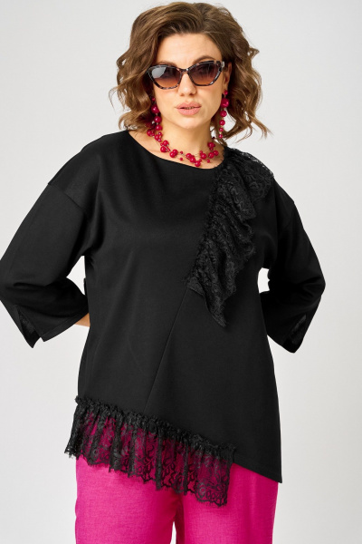 Блуза EVA GRANT 7148-1 черный - фото 4