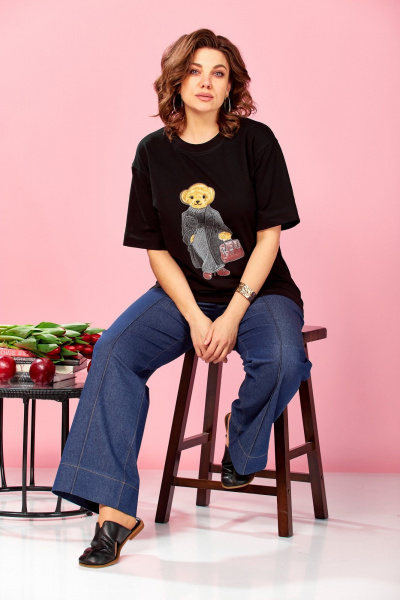 Футболка AVA fashion М-176 черный - фото 6