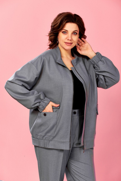 Бомбер, брюки AVA fashion М-178 серый - фото 9