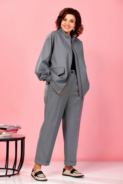 Бомбер, брюки AVA fashion М-178 серый - фото 2