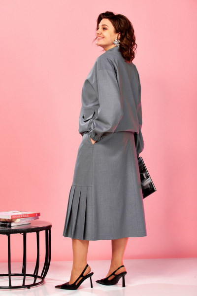 Бомбер, юбка AVA fashion М-179 серый - фото 9