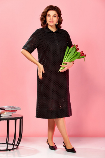 Платье AVA fashion М-180 черный - фото 2