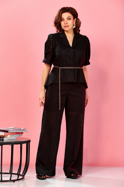 Брюки, жакет AVA fashion М-181 черный - фото 5