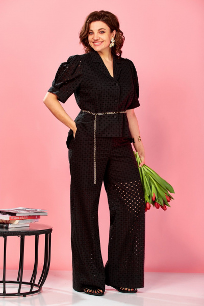 Брюки, жакет AVA fashion М-181 черный - фото 4