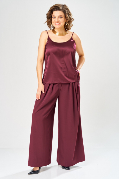 Брюки, жакет, топ Диомант 2149 бордо - фото 13