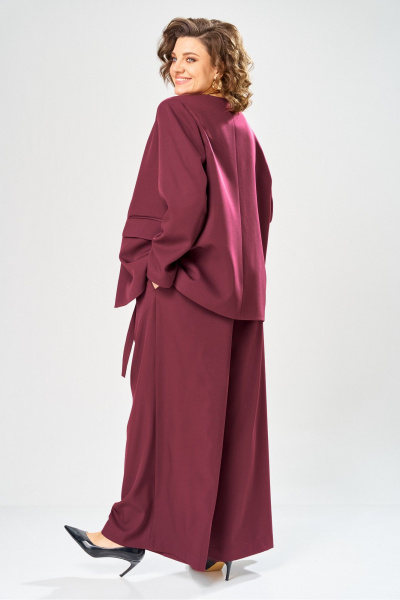 Брюки, жакет, топ Диомант 2149 бордо - фото 9