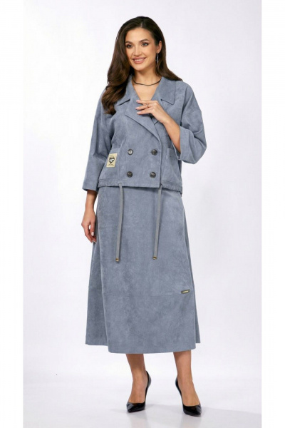 Жакет, юбка ZigzagStyle 608 серо-голубой - фото 1