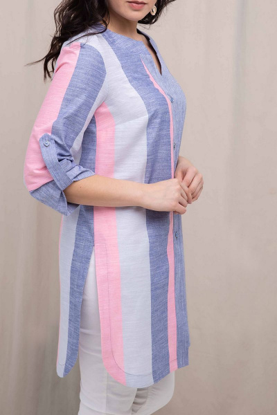 Блуза Daloria 6066 голубой-розовый - фото 4