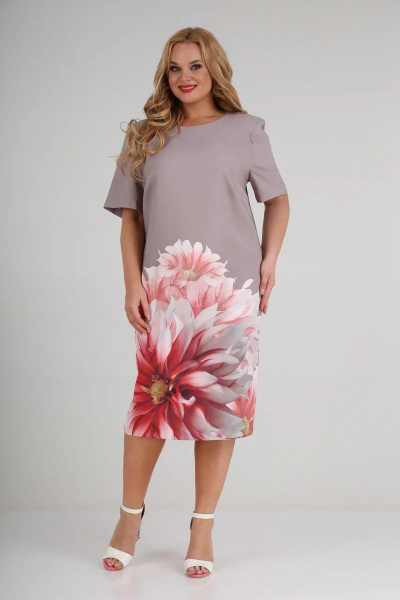 Платье СиБон 0986 розовые цветы - фото 1