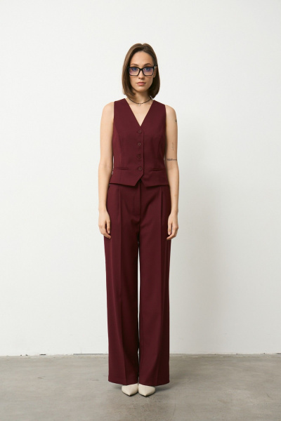 Брюки, жилет Luitui R4067 винный - фото 4