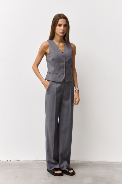 Брюки, жилет Luitui R4068 серый - фото 6