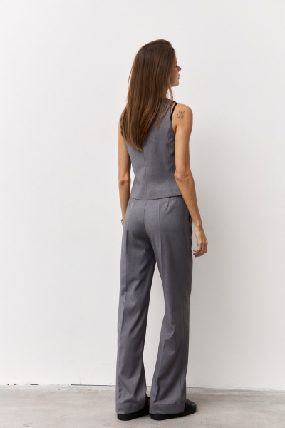 Брюки, жилет Luitui R4068 серый - фото 4
